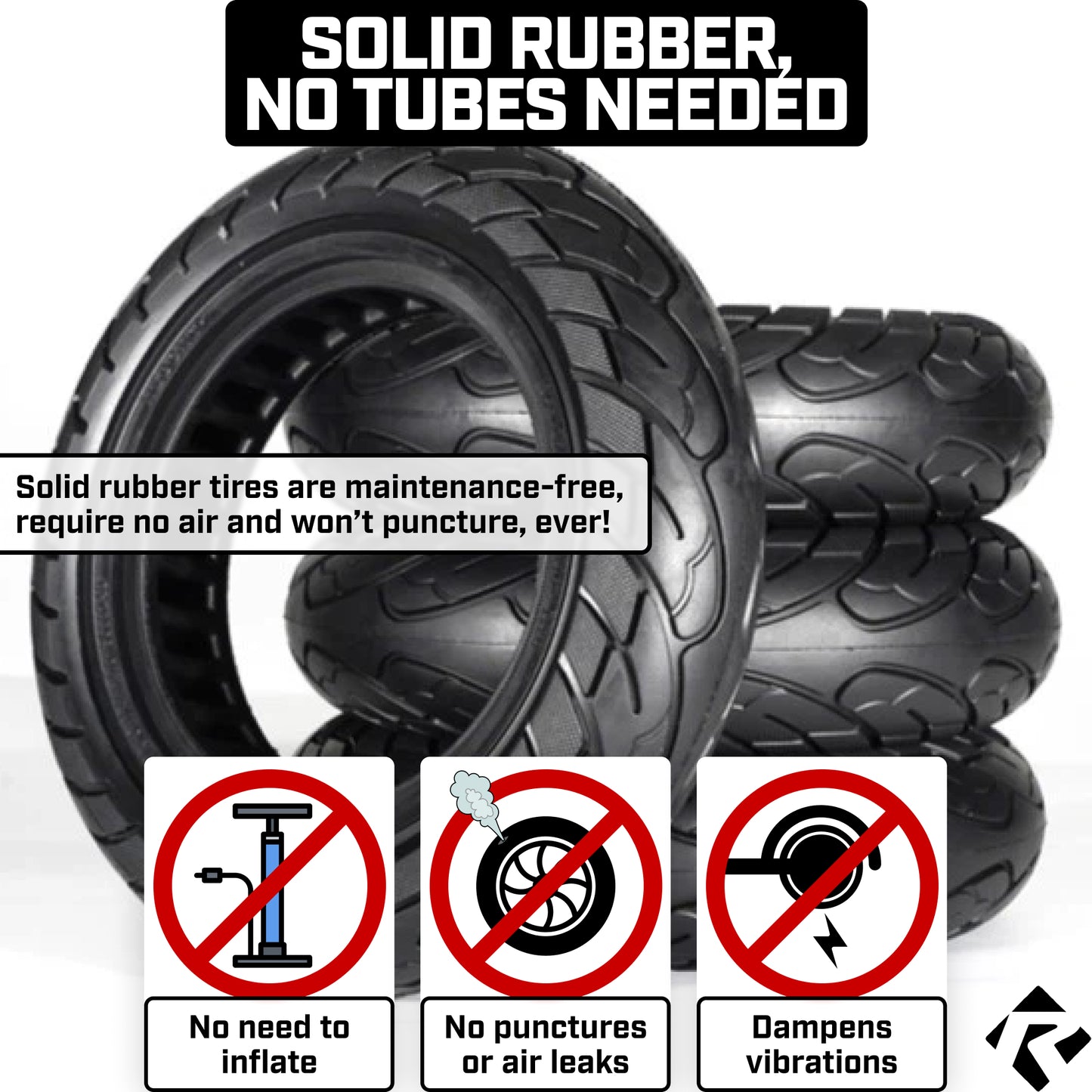 Revere Scooter Tires – 10.0" x 2.125" – 165mm Inner Diameter