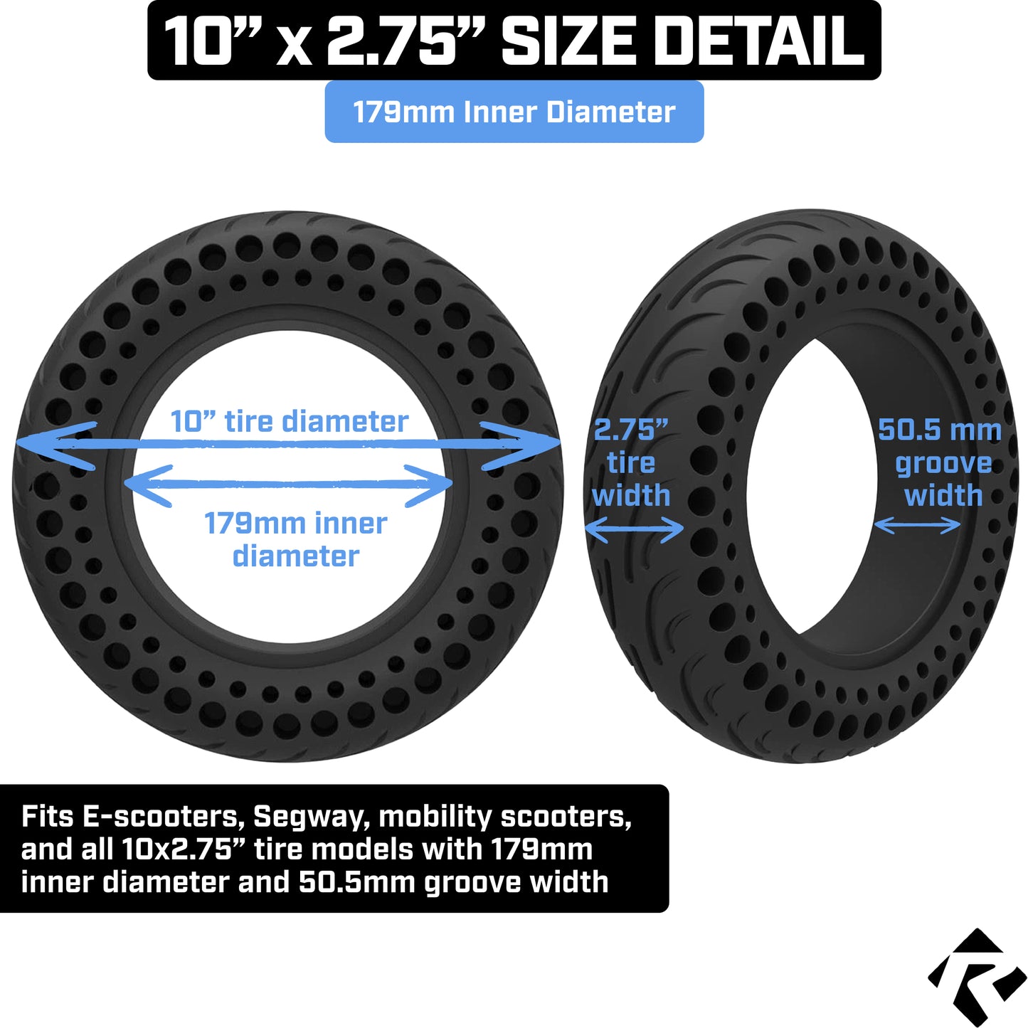 Revere Scooter Tires – 10.0" x 2.75" – 179mm Inner Diameter