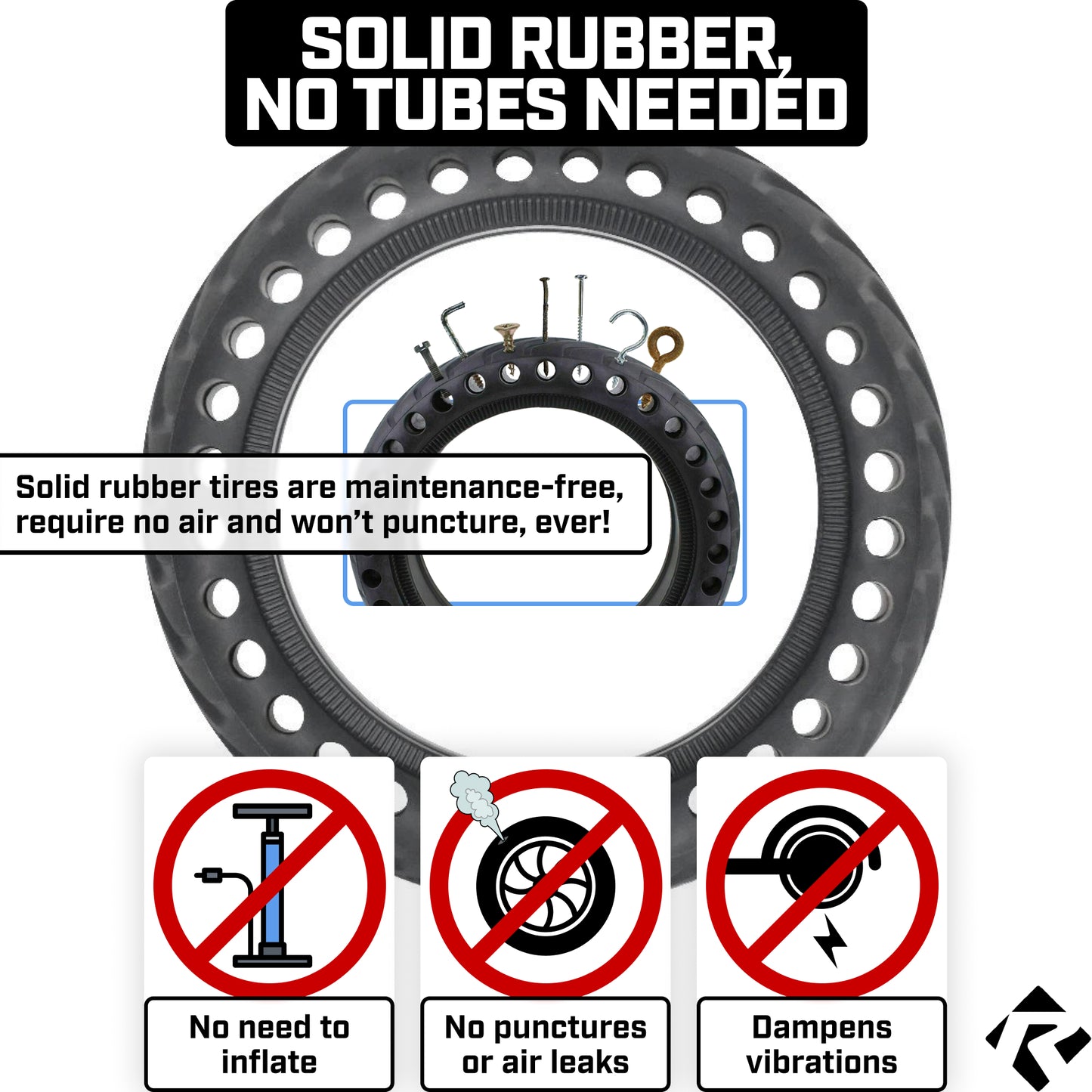Revere Scooter Tires – 8.5" x 2.0" – 165mm Inner Diameter