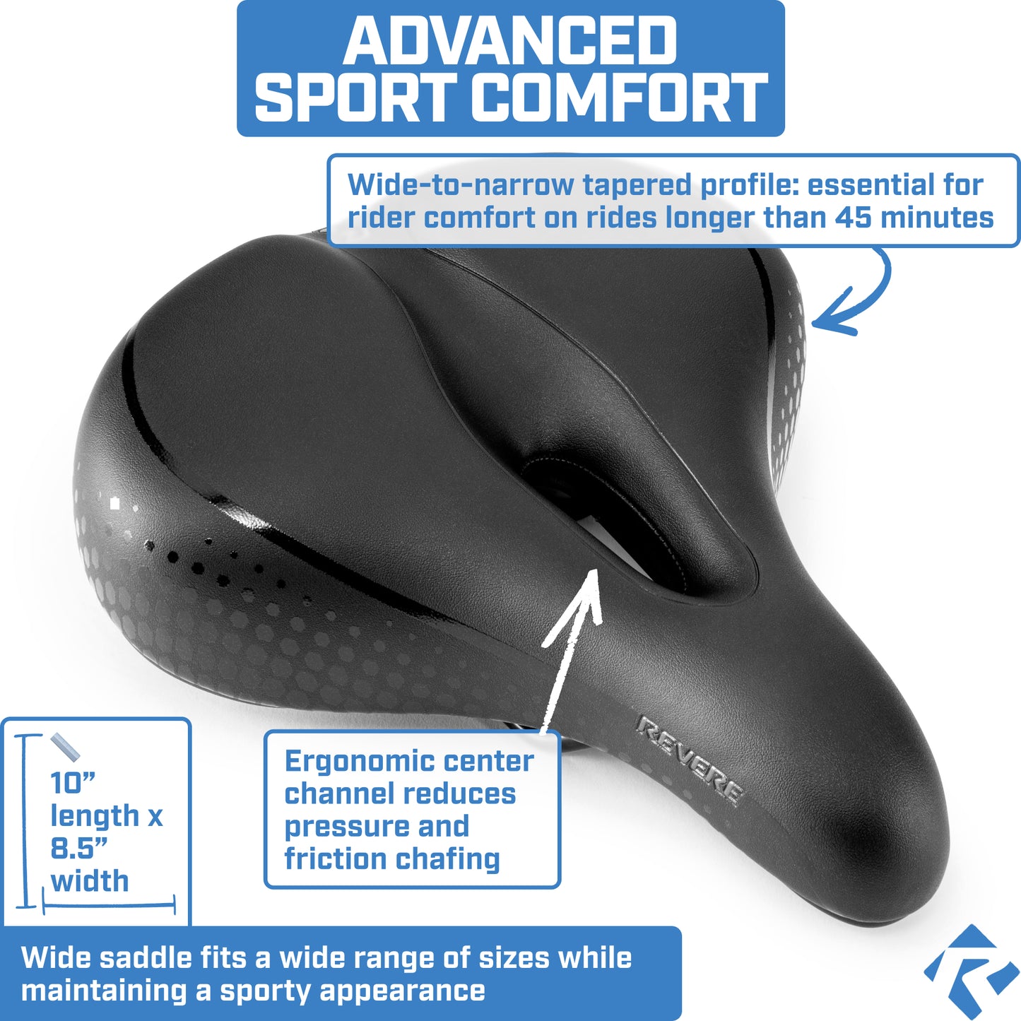 Revere Suspension Comfort Gel Saddle – City (Wide) – 8.5" width