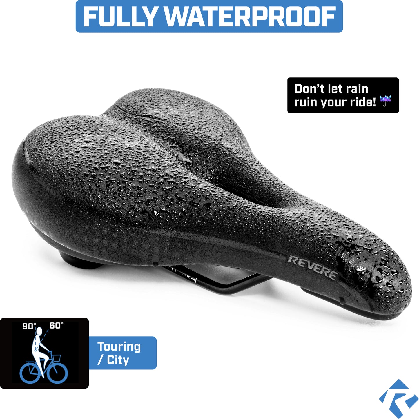 Revere Suspension Comfort Gel Saddle – Touring – 7.5" width
