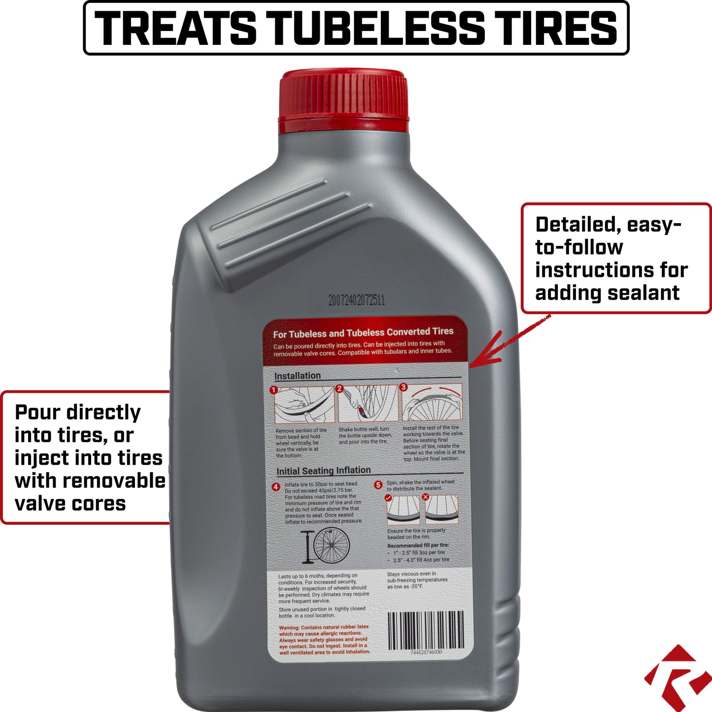 REVERE 6 Premium Tire Sealant – 32 oz Bottle