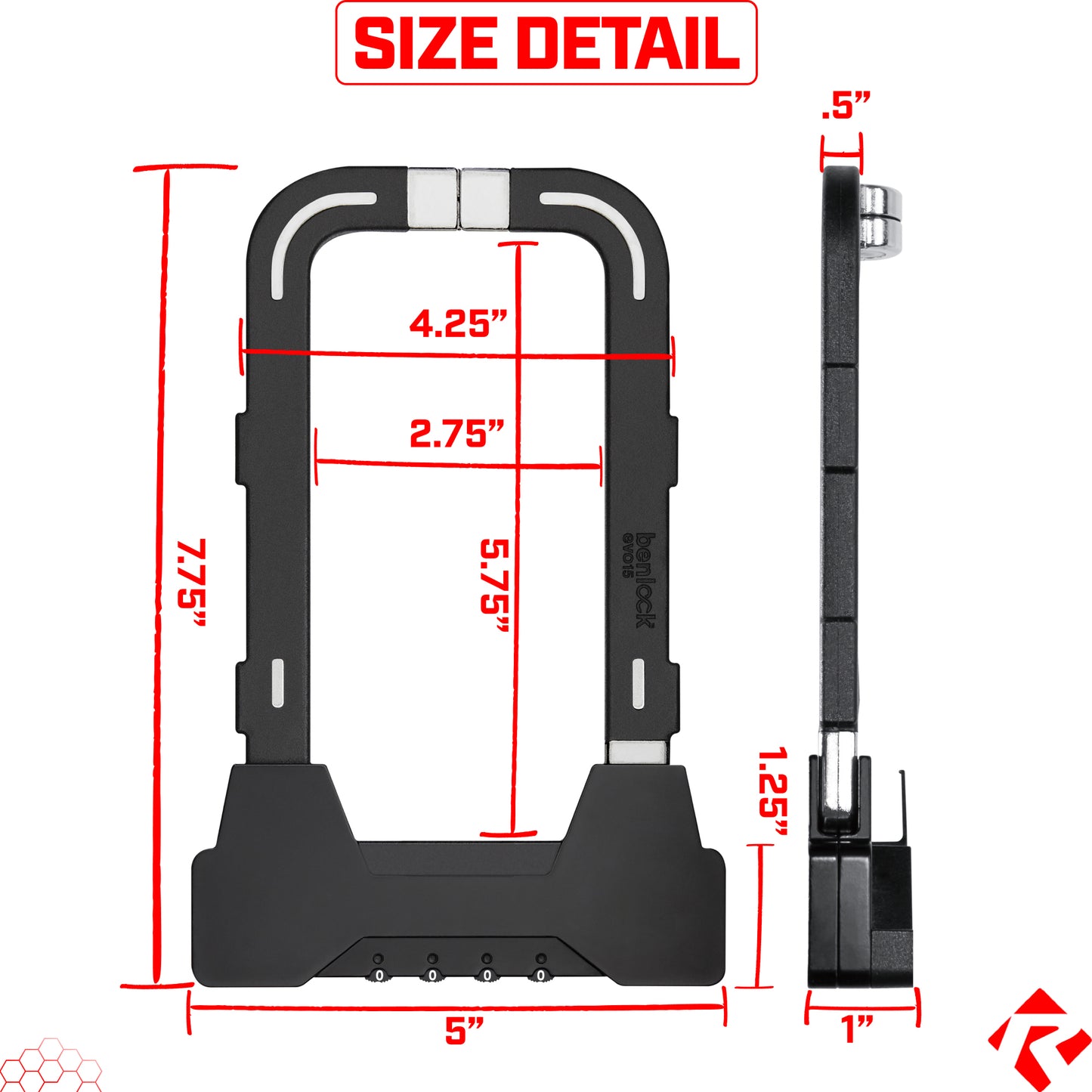 Revere CROPS Compact Folding Combination U Lock