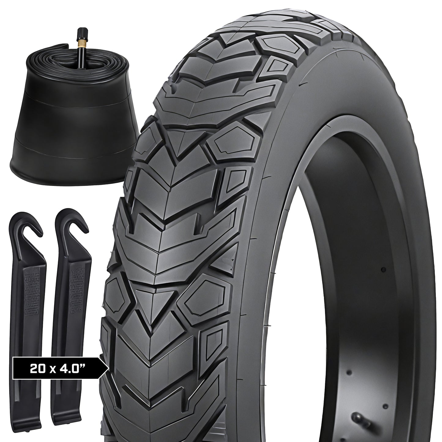 Revere Fat E-Bike Tire 20"x4.0" – 1 Tire + 1 Tube + 2 Tire Levers