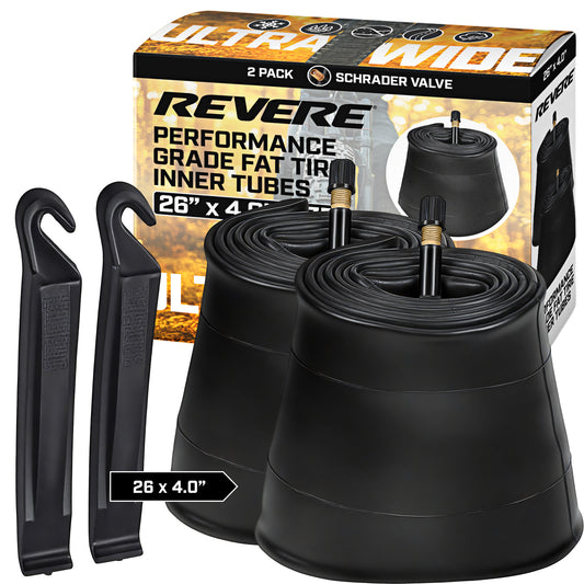 Revere Fat E-Bike Performance Tubes – 26"x4.0" – 2 Tubes + 2 Tire Levers