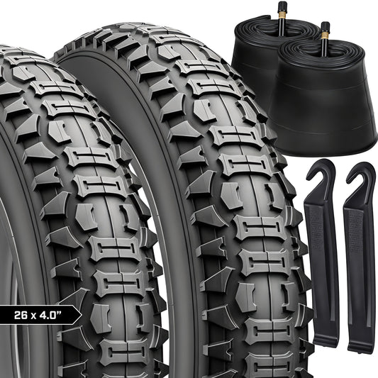 Revere Fat E-Bike Tire 26"x4.0" – 2 Tires + 2 Tubes + 2 Tire Levers