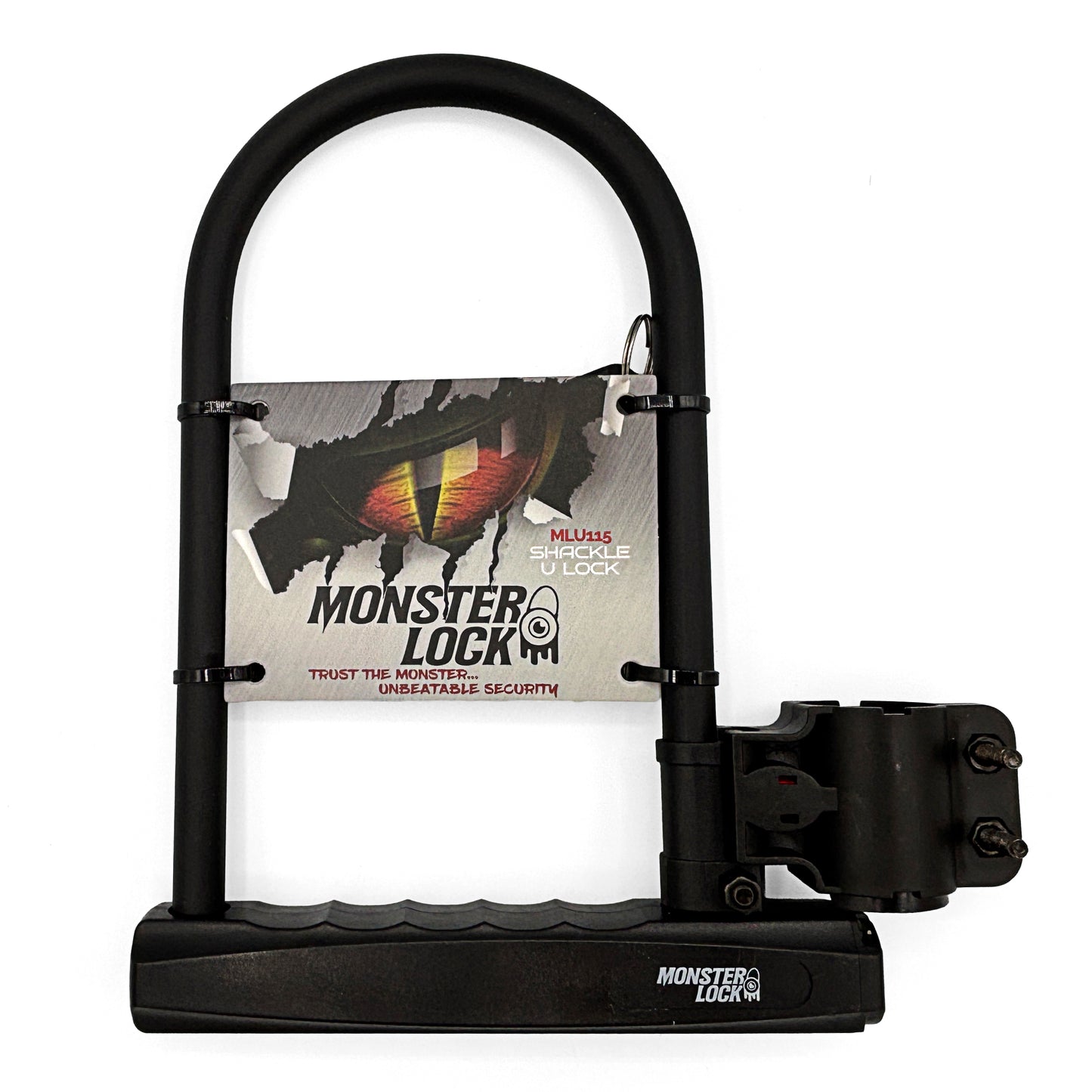 MONSTER LOCK Heavy Duty Bike U-Lock with Mounting Bracket & 2 Keys