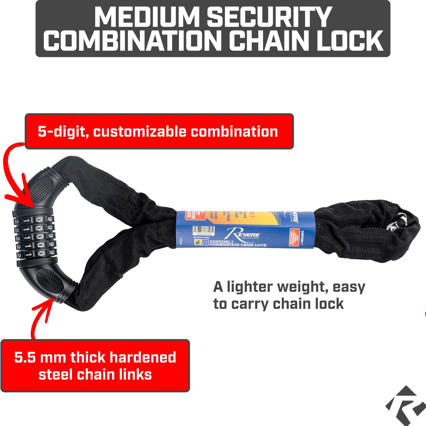 Revere Contend 7 Combination Chain Lock