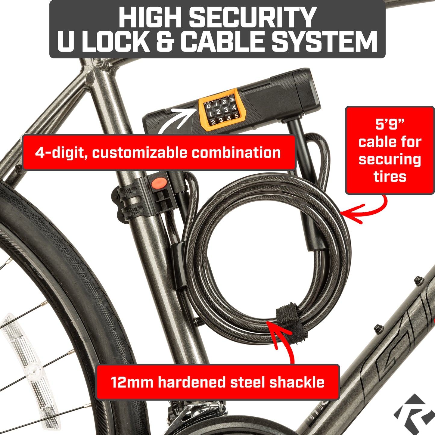 Revere Defender 4 Plus Combination U Lock System