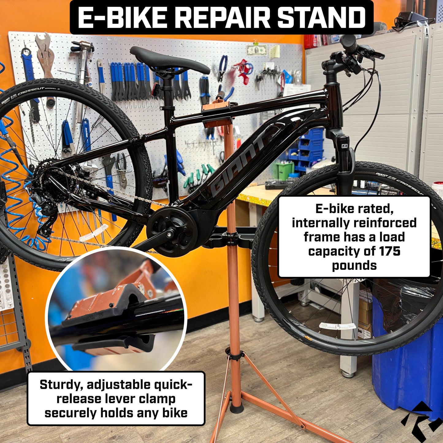 Revere Heavy Duty E-Bike Repair Stand - Black