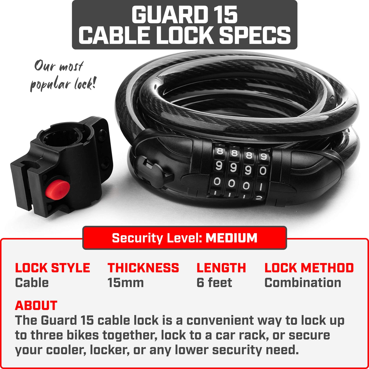 Revere Guard 15 Combination Cable Lock