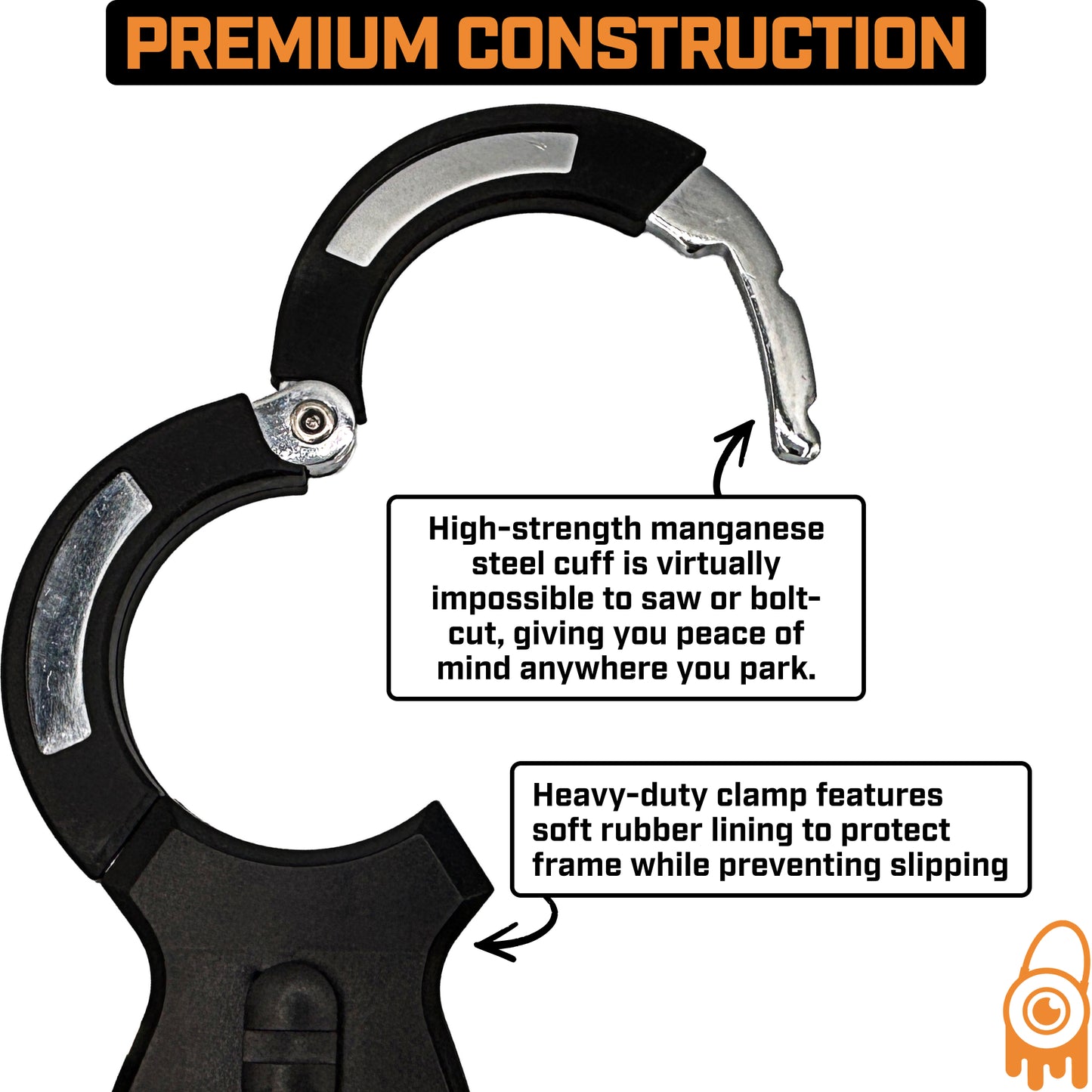 MONSTER LOCK Heavy-Duty Bike & Scooter Cable Cuff Lock w/Mounting Bracket (ML701)
