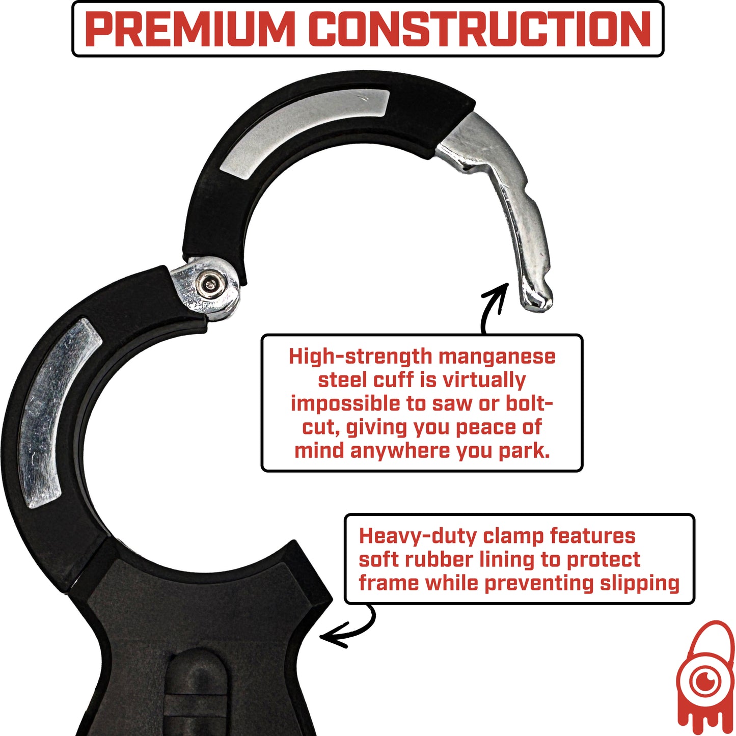 MONSTER LOCK Heavy-Duty Sleeved-Chain Lock w/ Dual 3" Cuffs (ML901)