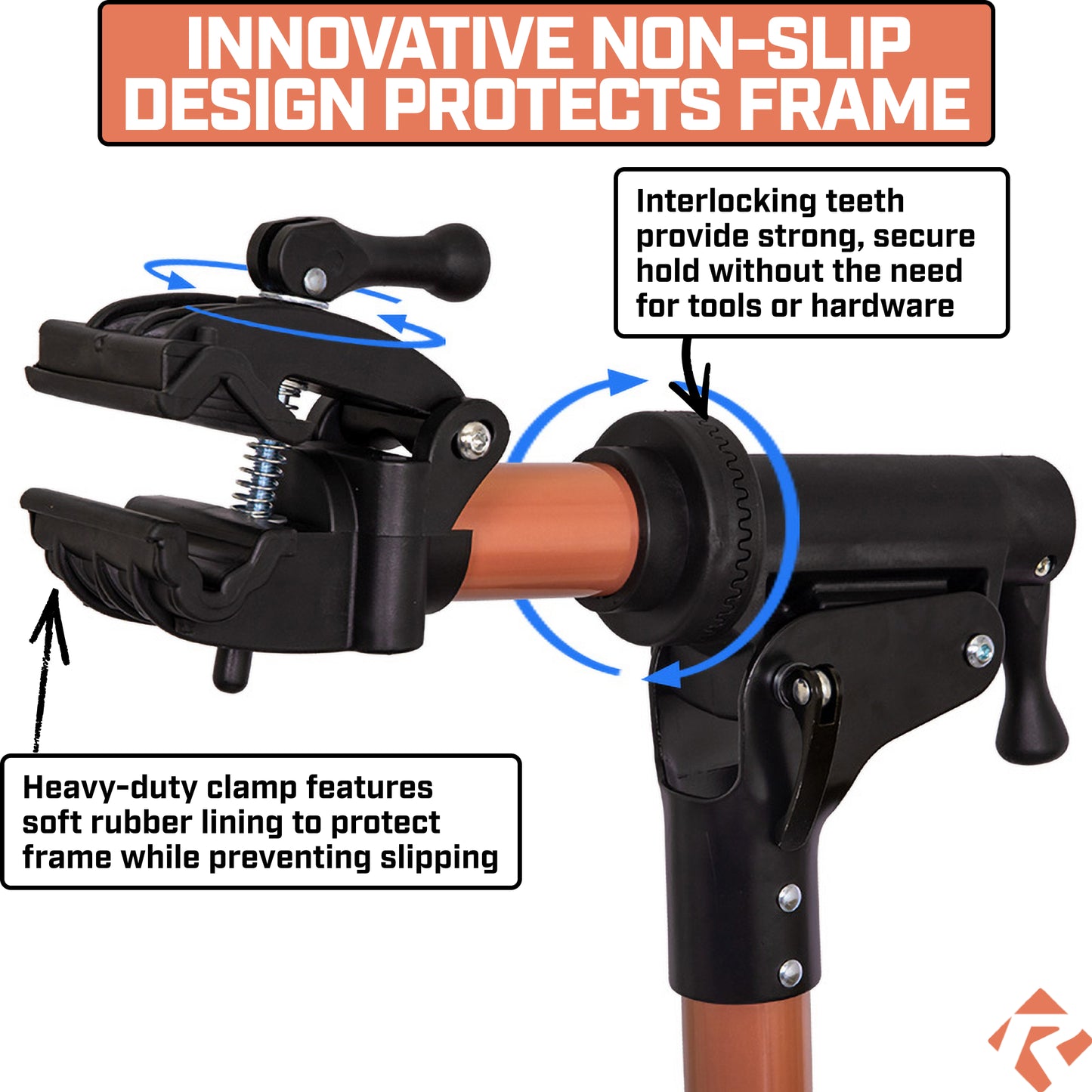 Revere Bike Repair Stand with Storage Bag - Orange