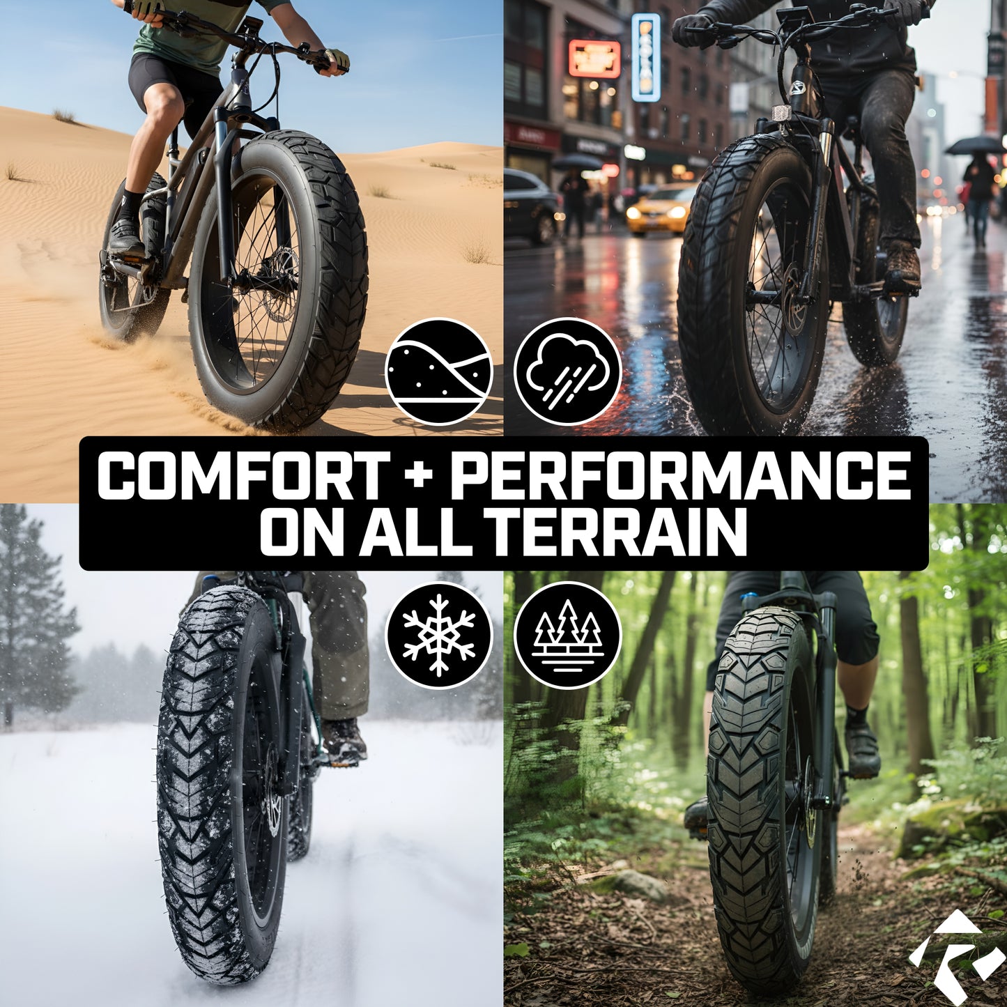 Revere Fat E-Bike Tire 20"x4.0" – 2 Tires + 2 Tubes + 2 Tire Levers