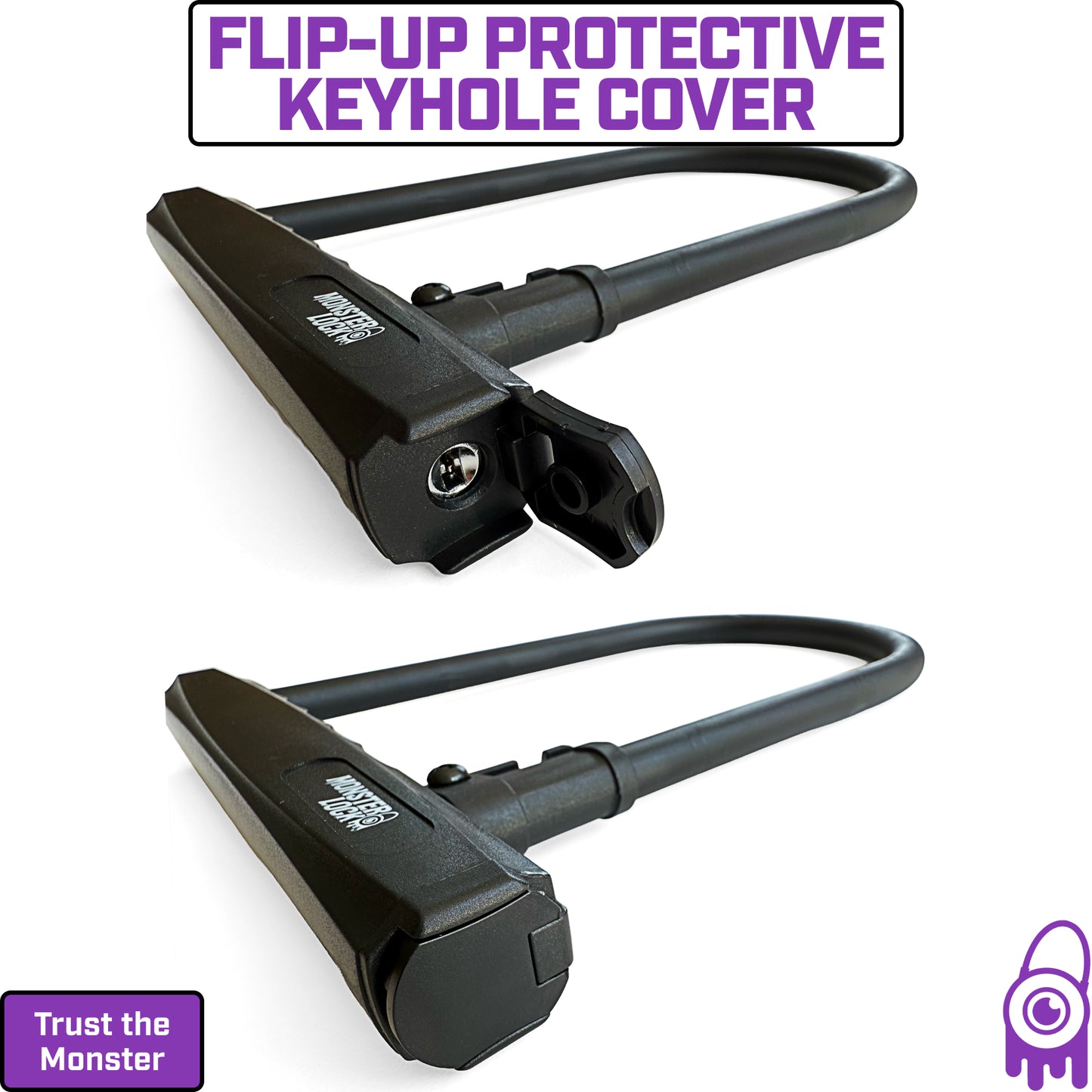 MONSTER LOCK Heavy Duty Bike U-Lock with Mounting Bracket & 2 Keys