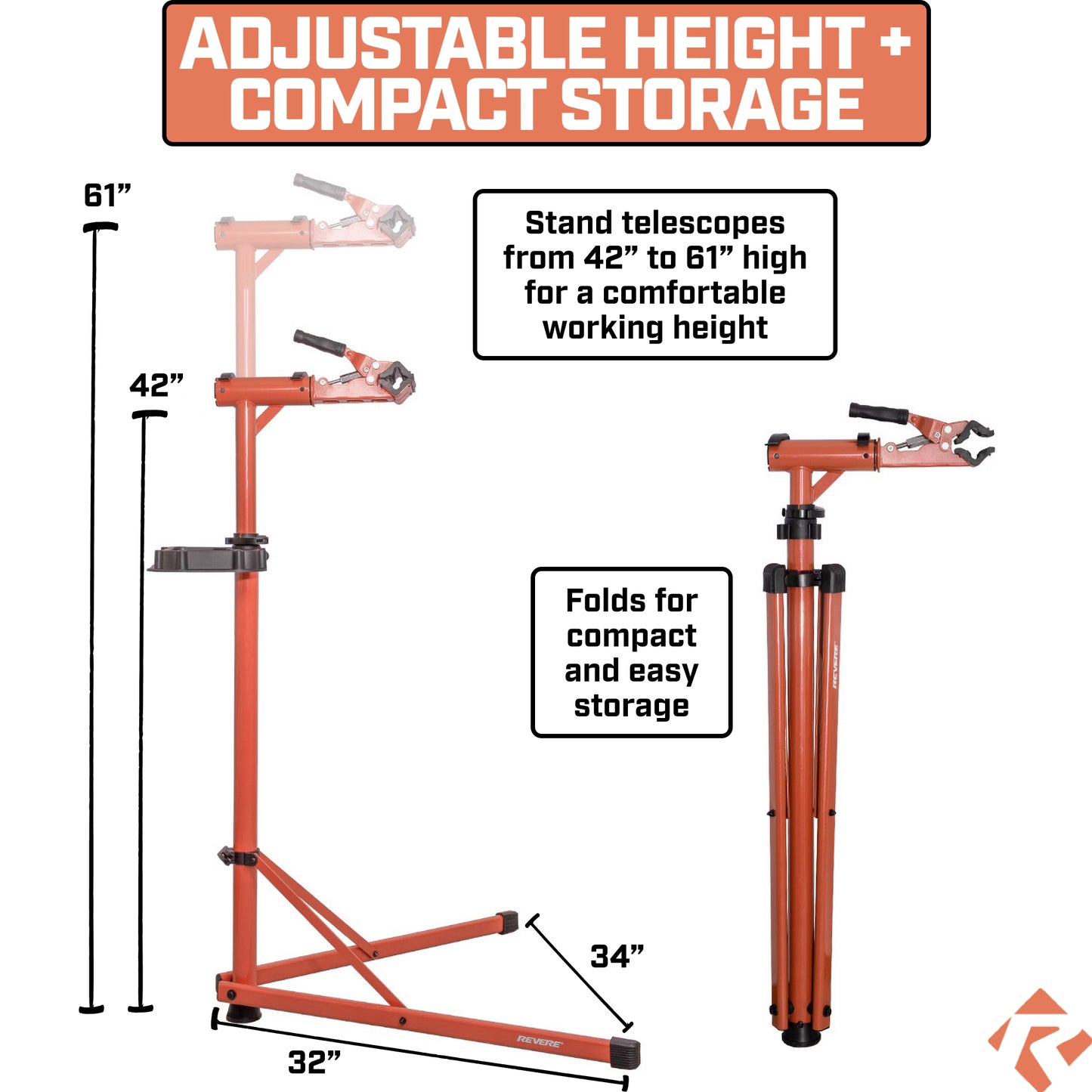 Revere Heavy Duty E-Bike Repair Stand - Orange