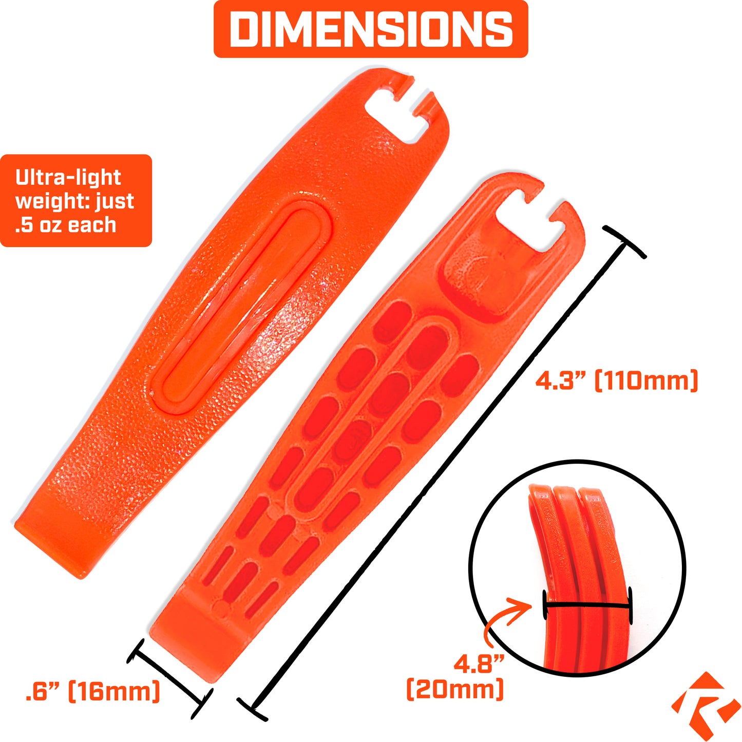 Revere Tire Levers - Pack of 4 - Orange