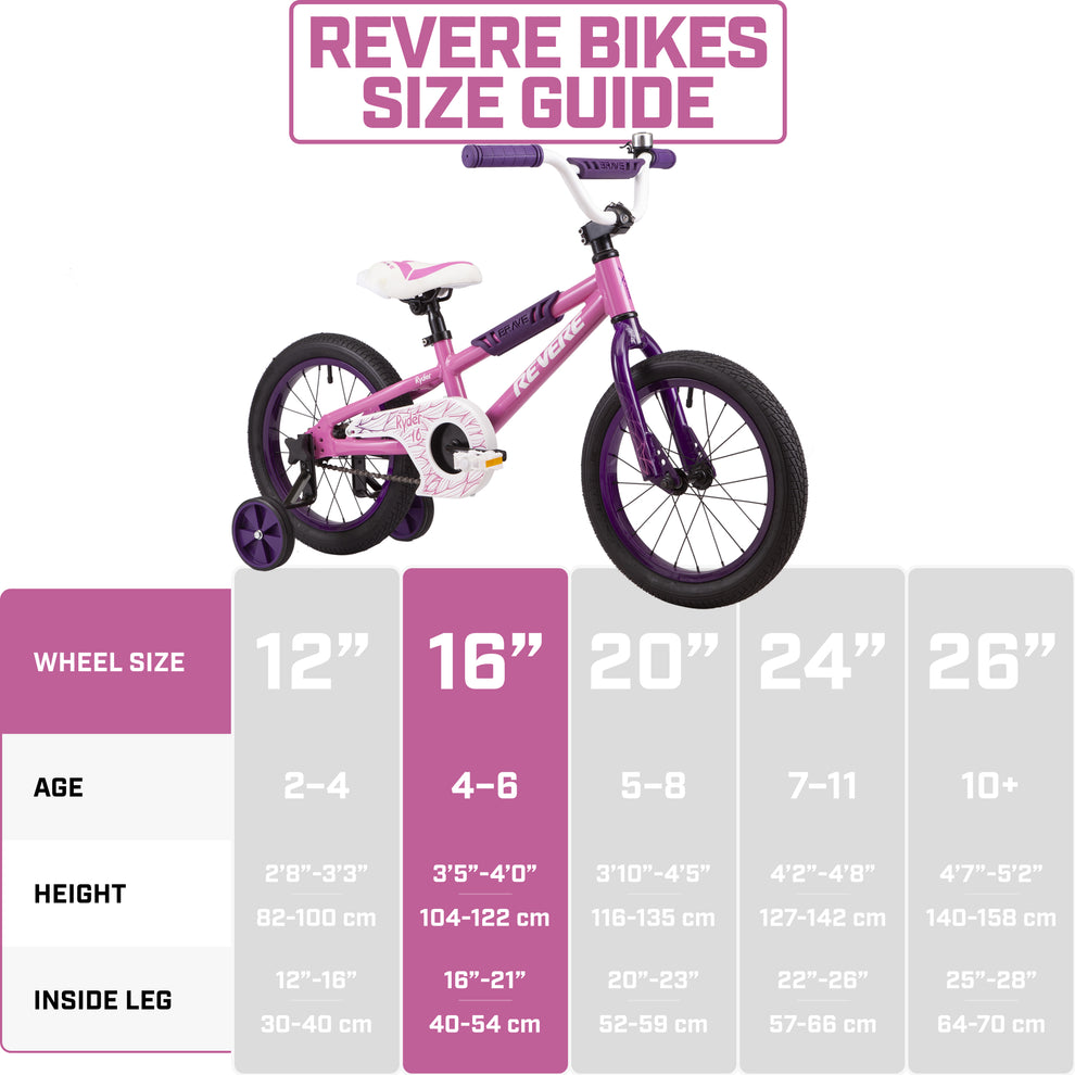 revere bikes sizing guide 16