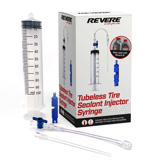 Revere Tubeless Tire Sealant Injector Syringe with Presta Core Valve Removal Tool